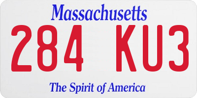 MA license plate 284KU3