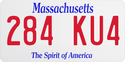 MA license plate 284KU4