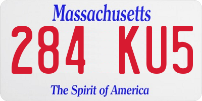 MA license plate 284KU5