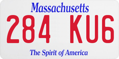 MA license plate 284KU6