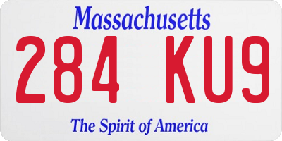 MA license plate 284KU9