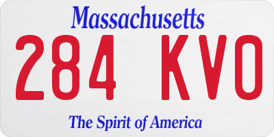 MA license plate 284KV0
