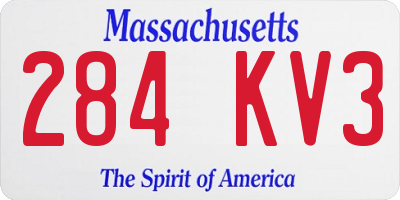 MA license plate 284KV3