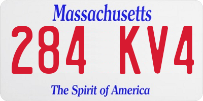 MA license plate 284KV4