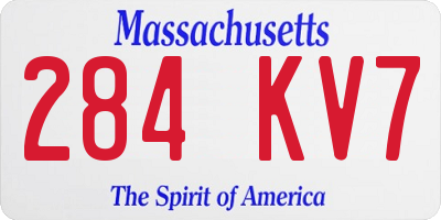 MA license plate 284KV7