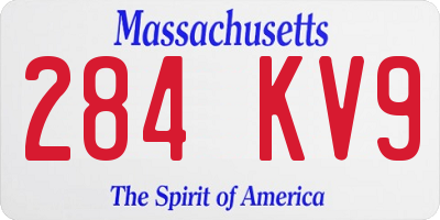 MA license plate 284KV9