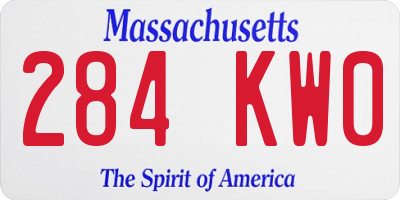 MA license plate 284KW0
