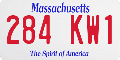 MA license plate 284KW1