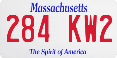 MA license plate 284KW2