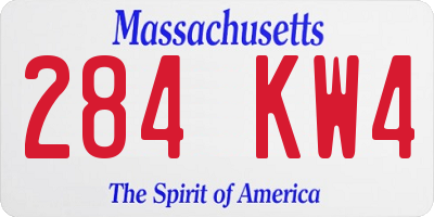 MA license plate 284KW4