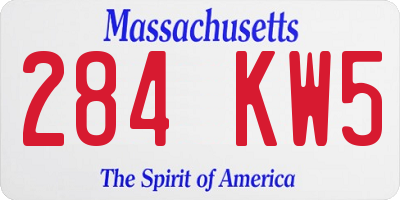 MA license plate 284KW5