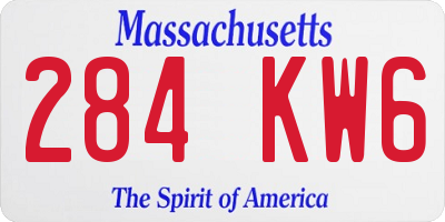 MA license plate 284KW6