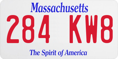 MA license plate 284KW8