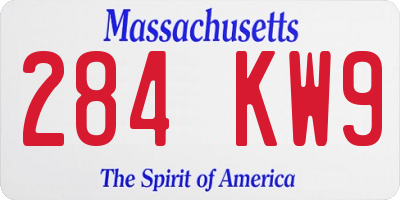 MA license plate 284KW9