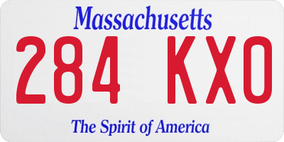 MA license plate 284KX0