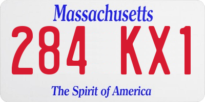 MA license plate 284KX1