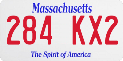 MA license plate 284KX2