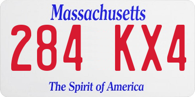 MA license plate 284KX4