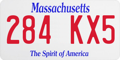 MA license plate 284KX5