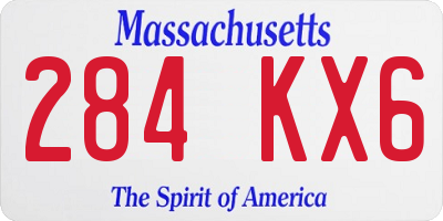 MA license plate 284KX6