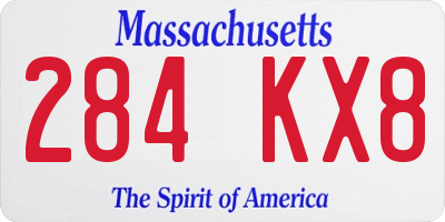 MA license plate 284KX8