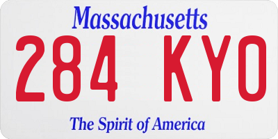 MA license plate 284KY0