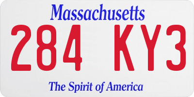 MA license plate 284KY3