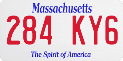 MA license plate 284KY6