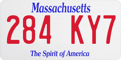 MA license plate 284KY7