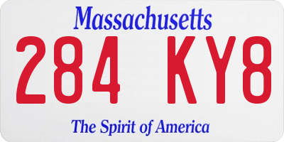 MA license plate 284KY8