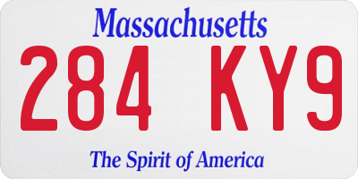 MA license plate 284KY9