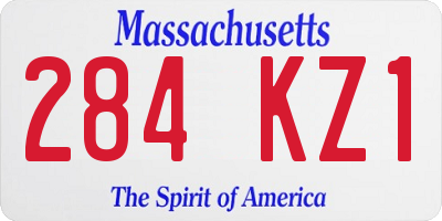 MA license plate 284KZ1