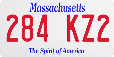MA license plate 284KZ2