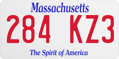 MA license plate 284KZ3