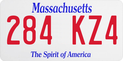 MA license plate 284KZ4