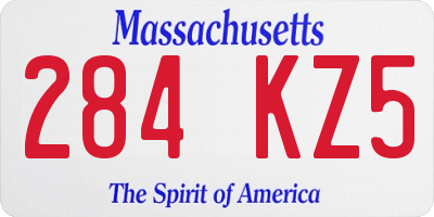 MA license plate 284KZ5