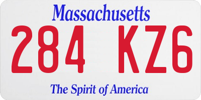 MA license plate 284KZ6