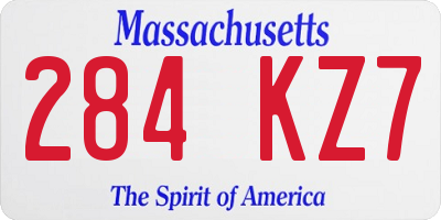 MA license plate 284KZ7