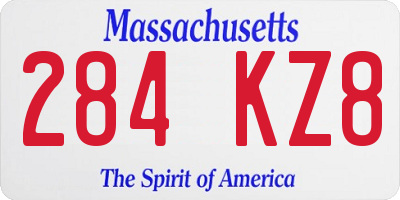 MA license plate 284KZ8