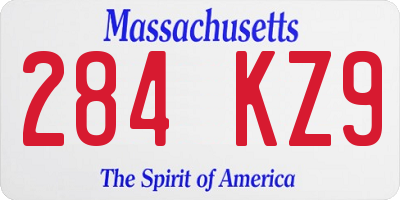 MA license plate 284KZ9