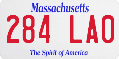 MA license plate 284LA0