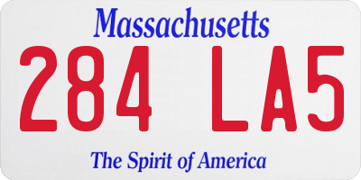 MA license plate 284LA5