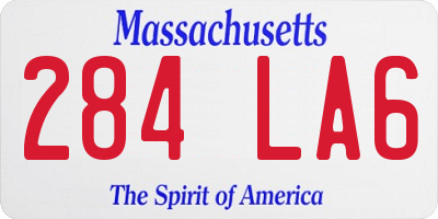 MA license plate 284LA6