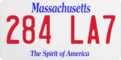 MA license plate 284LA7