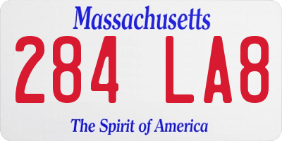 MA license plate 284LA8