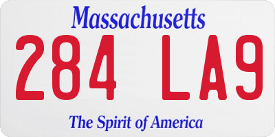 MA license plate 284LA9