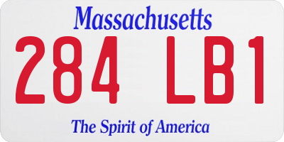 MA license plate 284LB1