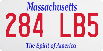MA license plate 284LB5