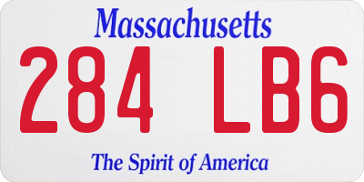 MA license plate 284LB6