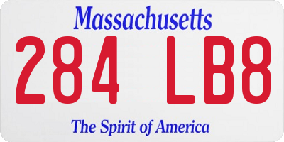 MA license plate 284LB8
